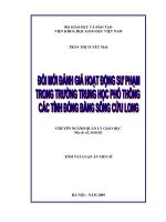 Đổi mới đánh giá hoạt động sư phạm trong trường trung học phổ thông các tỉnh đồng bằng sông Cửu Long