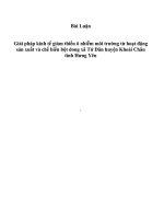 Giải pháp kinh tế giảm thiểu ô nhiễm môi trường từ hoạt động sản xuất và chế biến bột dong xã Tứ Dân huyện Khoái Châu tỉnh Hưng Yên