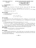 ĐỀ THI TUYỂN SINH LỚP 10 TRƯỜNG THPT CHUYÊN LÊ HỒNG PHONG Năm học 2013 – 2014 Môn: TOÁN (chuyên TOÁN) - SỞ GIÁO DỤC VÀ ĐÀO TẠO NAM ĐỊNH potx