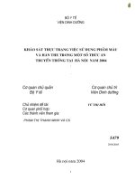 Khảo sát thực trạng việc sử dụng phẩm màu và hàn the trong một số thức ăn truyền thống tại hà nội năm 2004
