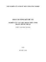 Nghiên cứu vật liệu mozai thủy tinh trang trí mỹ thuật