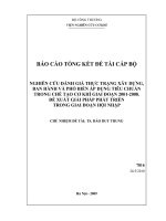 Nghiên cứu đánh giá thực trạng xây dựng, ban hành và phổ biến áp dụng tiêu chuẩn trong chế tạo cơ khí giai đoạn 2001 2008  đề xuất giải pháp phát triển trong giai đoạn hội nhập