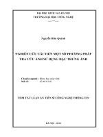 Nghiên cứu cải tiến một số phương pháp tra cứu ảnh sử dụng đặc trưng ảnh
