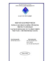 một số giải pháp nhằm nâng cao chất lượng tín dụng trung dài hạn tại ngân hàng đầu tư và phát triển việt nam – chi nhánh hậu giang