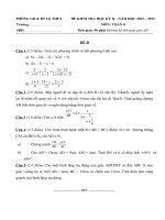 Đề kiểm tra học kỳ II Toán 8 năm học 2012 - 2013 Phòng GD & ĐT Lệ Thủy