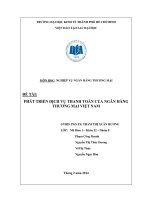 Phát triển dịch vụ thanh toán của ngân hàng thương mại Việt Nam