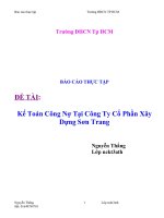 Báo cáo thực tập tốt nghiệp kế toán công nợ tại công ty sơn trang