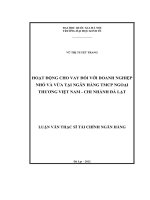 hoạt động cho vay vốn đối với doanh nghiệp nhỏ và vừa tại ngân hàng tmcp ngoại thương việt nam - chi nhánh đà lạt