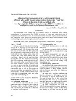 Sử dụng prostaglandin (pgf2α) và progesterone kết hợp với huyết thanh ngựa chửa (htnc) khắc phục tình trạng chậm sinh ở bò lai hướng sữa docx