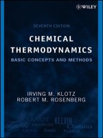 chemical thermodynamics - basic concepts and methods