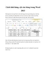 Cách tính hàng, cột của bảng trong Word 2013 doc