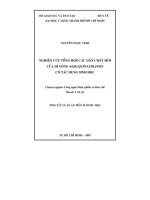 Nghiên cứu tổng hợp các dẫn chất mới của dị vòng 4(3H)-Quinazolinon) có tác dụng sinh học