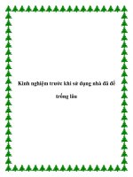 Kinh nghiệm trước khi sử dụng nhà đã để trống lâu potx