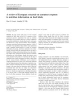 A review of European research on consumer responseto nutrition information on food label