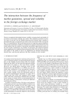 the interaction between the frequency of market quotes spread and volatility in forex