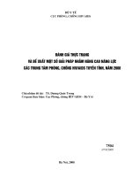 Đề tài : Đánh giá thực trạng và đề xuất một số giải pháp nhằm nâng cao năng lực các trung tâm phòng chống HIV/AIDS tuyến tỉnh