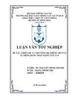 thiết kế và thi công hệ thống mở cửa tự động bằng nhận dạng vân tay