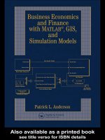 business economics & finance with matlab gis and simulation models - patrick l.anderson
