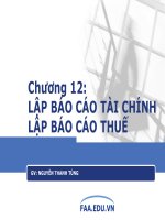 LẬP BÁO CÁO TÀI CHÍNH LẬP BÁO CÁO THUẾ pptx