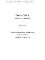 Running Head: Success Pen Pal – Marketing Handbook docx