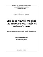 Ứng dụng nguyên tắc sáng tạo trong sự phát triển hệ thống hỏi - đáp