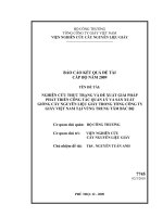 Nghiên cứu thực trạng và đề xuất giải pháp phát triển công tác quản lý, sản xuất giống cây nguyên liệu giấy trong tổng công ty giấy việt nam tại vùng trung tâm bắc bộ