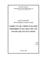 Nghiên cứu quy trình tách chiết hesperidin từ quả phật thủ làm nguyên liệu sản xuất thuốc