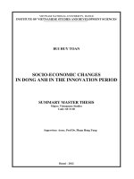 Socio-economic changes in Dong Anh in the innovation period