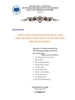 Tiểu luận: Những nhân tố ảnh hưởng đến quyết định chọn mua hàng ở siêu thị của người tiêu dùng trên địa bàn Tp Hồ Chí Minh