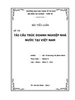 ĐỀ TÀI: TÁI CẤU TRÚC DOANH NGHIỆP NHÀ NƯỚC TẠI VIỆT NAM