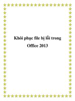 Khôi phục file bị lỗi trong Office 2013 potx