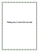 Những lưu ý trước khi sửa nhà potx