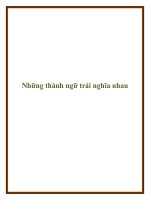 Những thành ngữ trái nghĩa nhau ppt