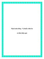 Mạch môn đông - Vị thuốc chữa ho có đờm hiệu quả pdf