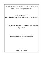BÁO CÁO;XÂY DỰNG HỆ THỐNG KIỂM THỬ PHẦN MỀM TỰ ĐỘNG