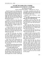 Cơ chế tác dụng của lycopen (Mechanisins of action of lycopene) docx
