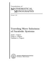 traveling wave solutions of parabolic systems-volpert a.i., volpert v.a. (1994)
