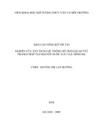 Nghiên cứu xây dựng hệ thống hỗ trợ giải quyết tranh chấp tài nguyên nước lưu vực sông ba