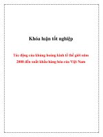 khóa luận tốt nghiệp tác động của khủng hoảng kinh tế thế giới năm 2008 đến xuất khẩu hàng hóa của việt nam