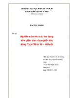 Tiểu luận:Nghiên cứu nhu cầu sử dụng sữa giảm cân của người tiêu dùng Tp.HCM từ 16 – 40 tuổi. pot