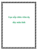 Gạo nếp chữa viêm dạ dày mãn tính doc