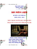 Thực trạng người chưa thành niên phạm tội tại địa bàn tỉnh Quảng Trị