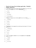 Đề thi và đáp án tiếng anh trình độ TOEFL - Tìm từ sai trong số các từ được gạch chân - Đề 43 potx