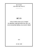 Đề án : Tăng cường năng lực tư pháp xã, phường, thị trấn đáp ứng yêu cầu cải cách hành chính, cải cách tư pháp
