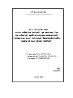 Điều tra tri thức địa phương của một số dân tộc ở vùng cao phía bắc trong khai thác, sử dụng tài nguyên thiên nhiên và bảo vệ môi trường