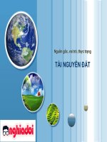 nguồn gốc, vai trò, thực trạng của tài nguyên đất