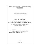 hoàn thiện quy trình kỹ thuật nuôi dưỡng để phát triển chăn nuôi gà sasso