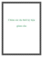 Chăm sóc da thời kỳ hậu giảm cân pptx