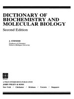 dictionary of biochemistry and molecular biology 2d ed - j. stenesh