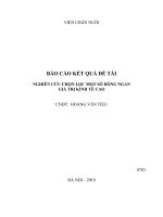 nghiên cứu chọn lọc một số dòng ngan giá trị kinh tế cao